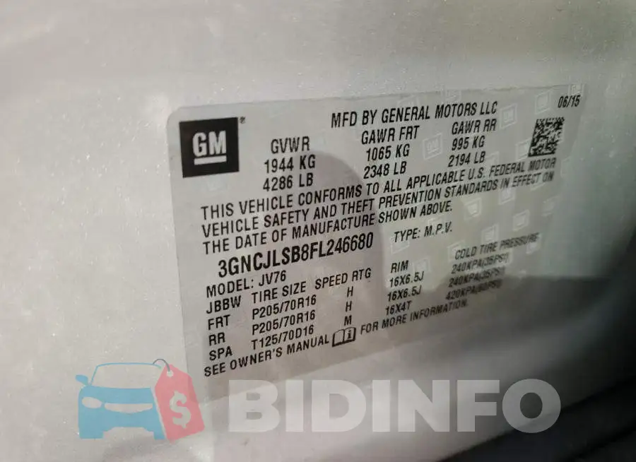 3GNCJLSB8FL246680 Photo# 10
