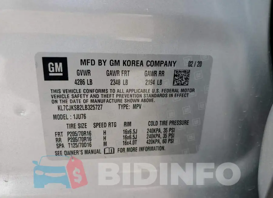 KL7CJKSB2LB325727 Photo# 12