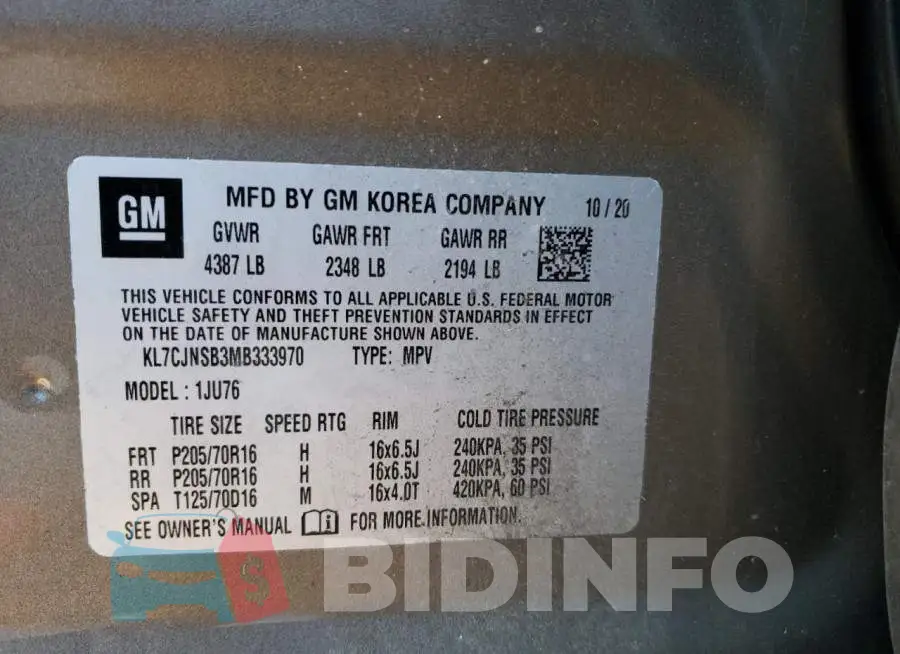 KL7CJNSB3MB333970 Photo# 10