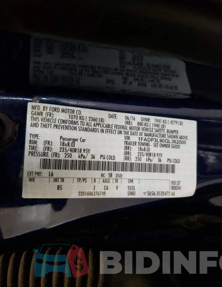 1FADP3L90GL362000 Photo# 10