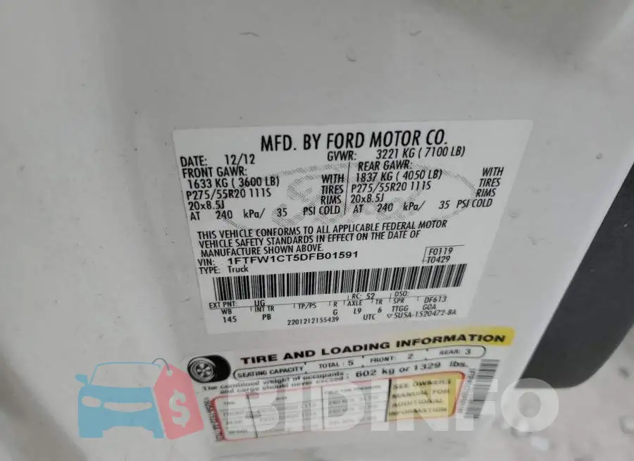 1FTFW1CT5DFB01591 Photo# 10