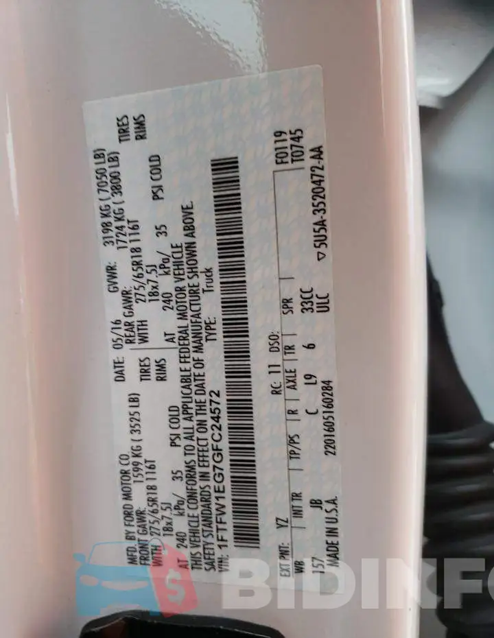 1FTFW1EG7GFC24572 Photo# 13