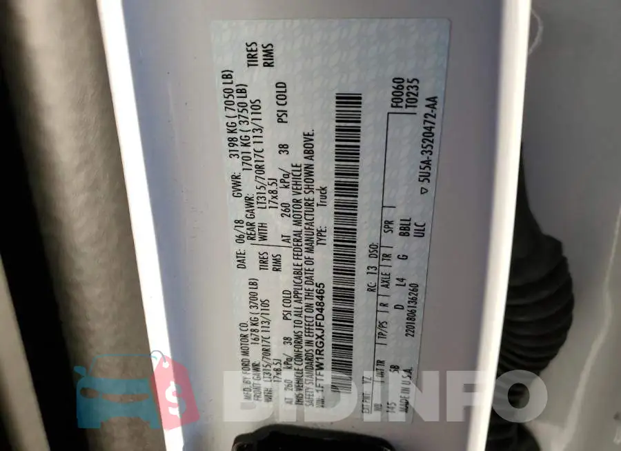 1FTFW1RGXJFD48465 Photo# 13