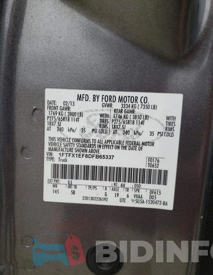 1FTFX1EF8DFB65337 Photo# 12