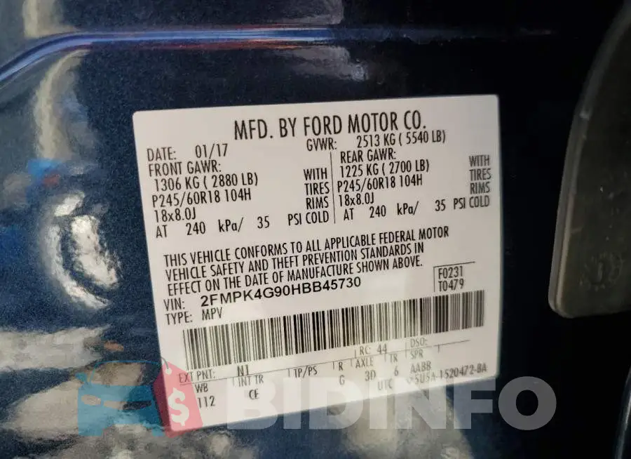 2FMPK4G90HBB45730 Photo# 13