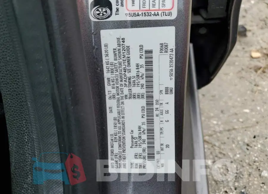 3FADP4BJ1EM120748 Photo# 10
