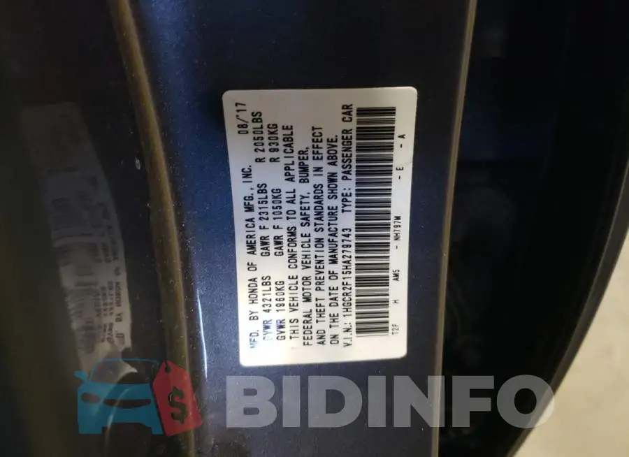 1HGCR2F15HA279743 Photo# 10