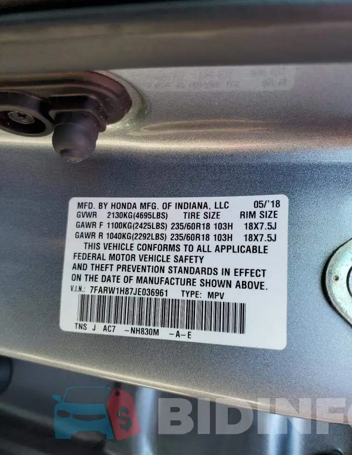 7FARW1H87JE036961 Photo# 10