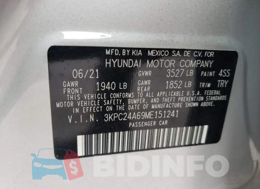 3KPC24A69ME151241 Photo# 10
