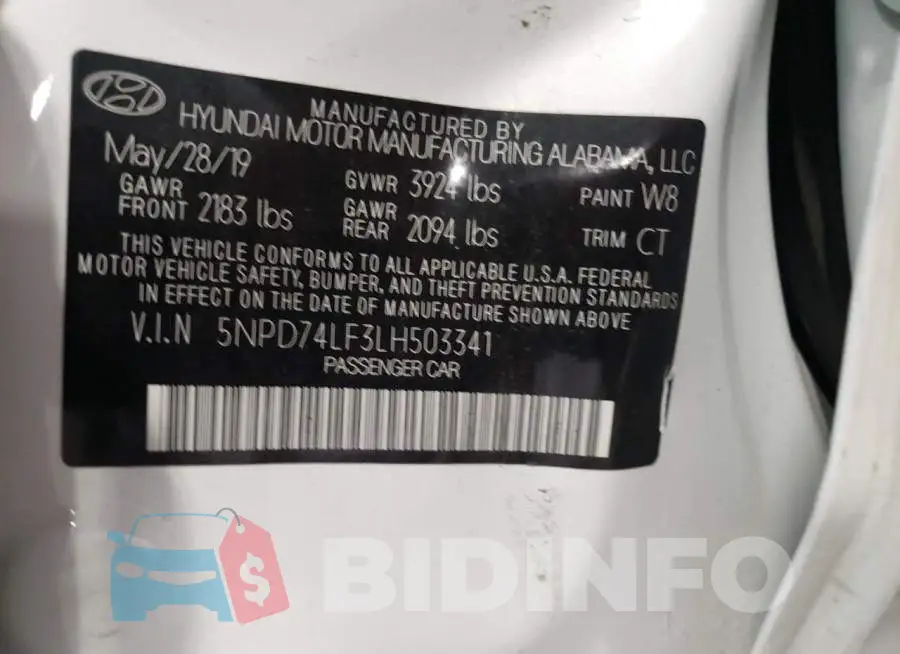 5NPD74LF3LH503341 Photo# 10
