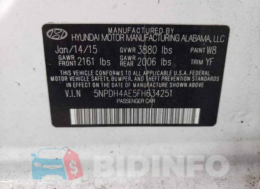 5NPDH4AE5FH634251 Photo# 10