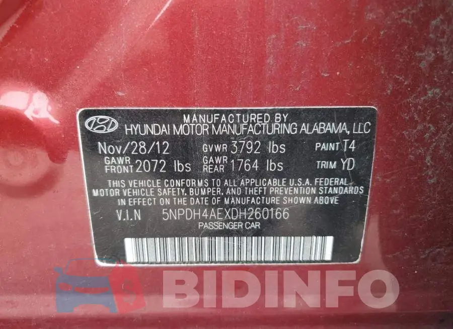 5NPDH4AEXDH260166 Photo# 13