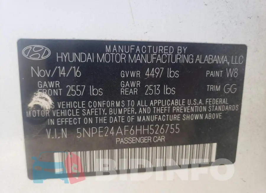 5NPE24AF6HH526755 Photo# 10