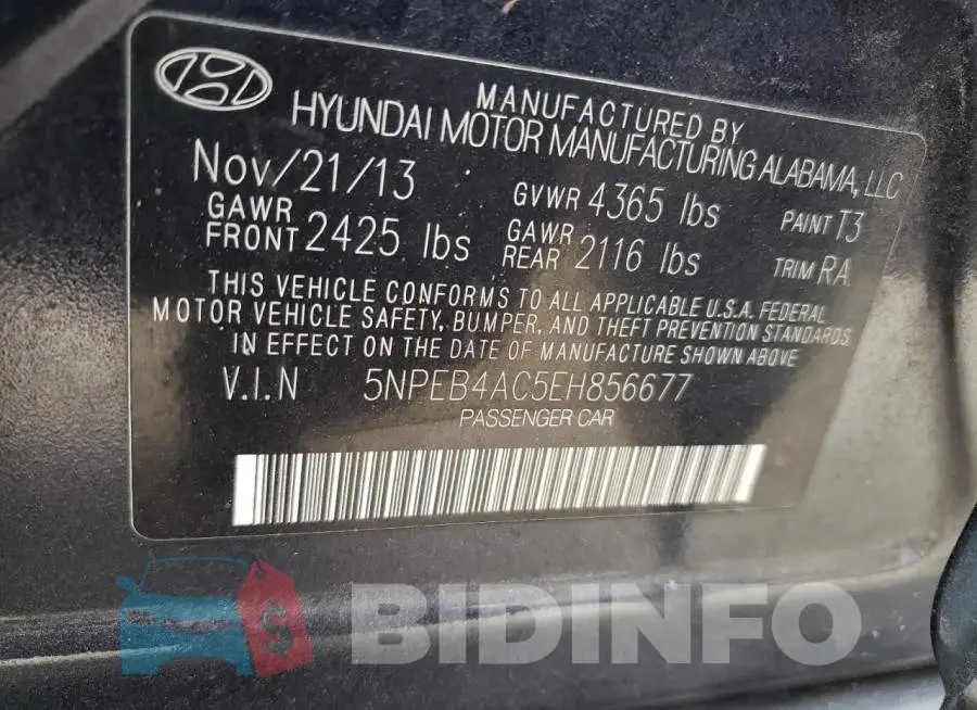 5NPEB4AC5EH856677 Photo# 13