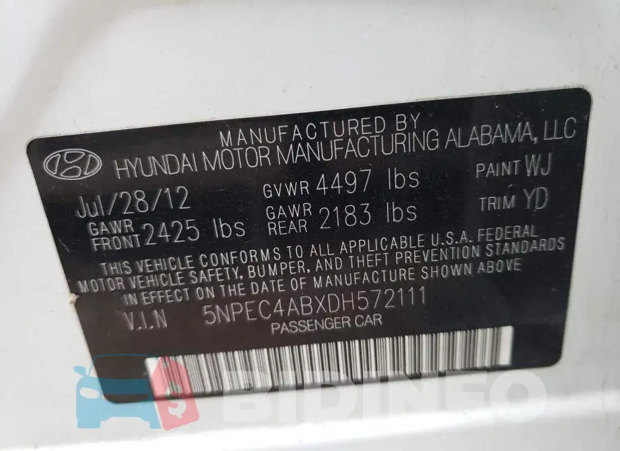 5NPEC4ABXDH572111 Photo# 12