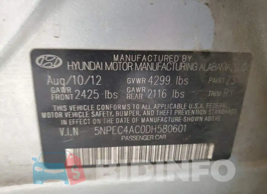 5NPEC4AC0DH580601 Photo# 10