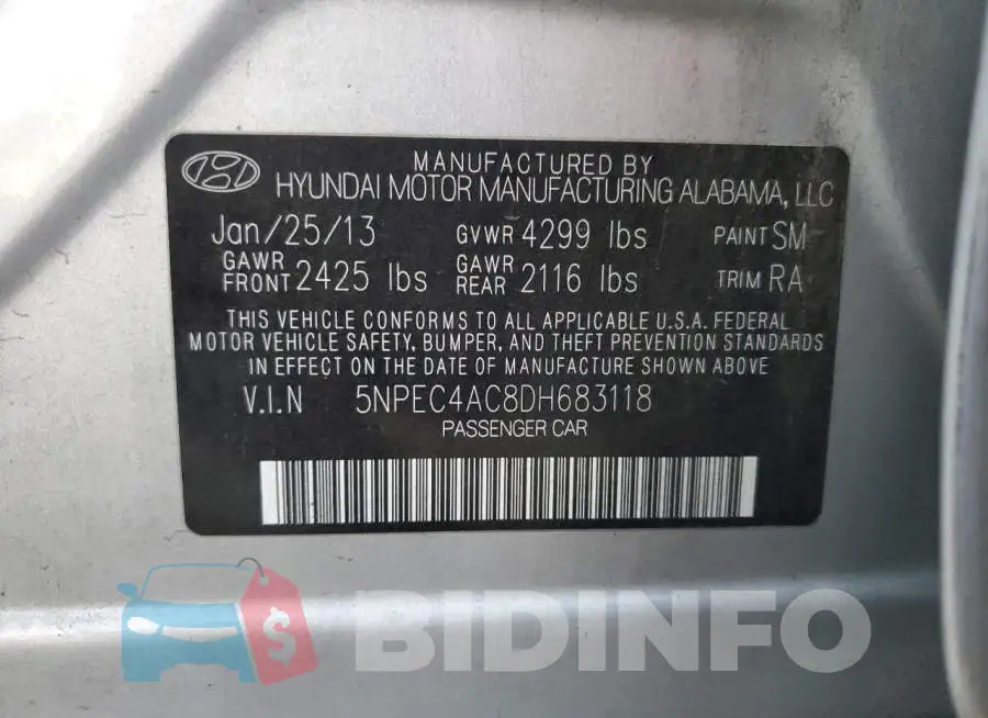 5NPEC4AC8DH683118 Photo# 10