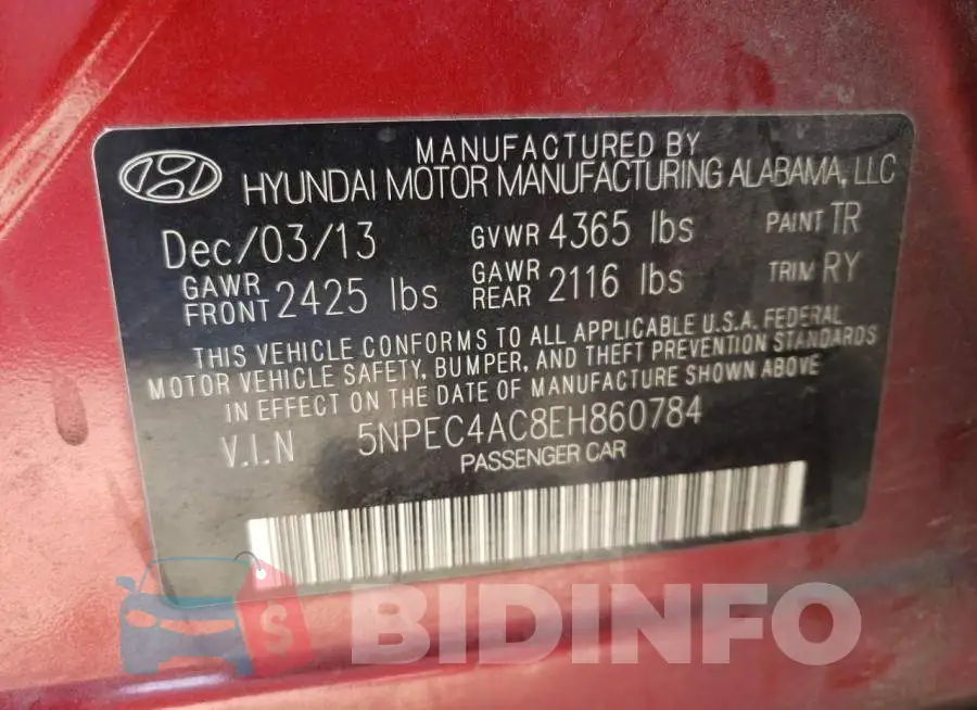 5NPEC4AC8EH860784 Photo# 10