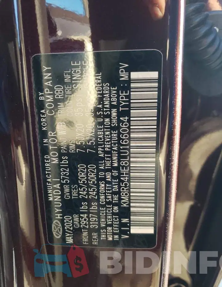 KM8R54HE8LU166064 Photo# 10