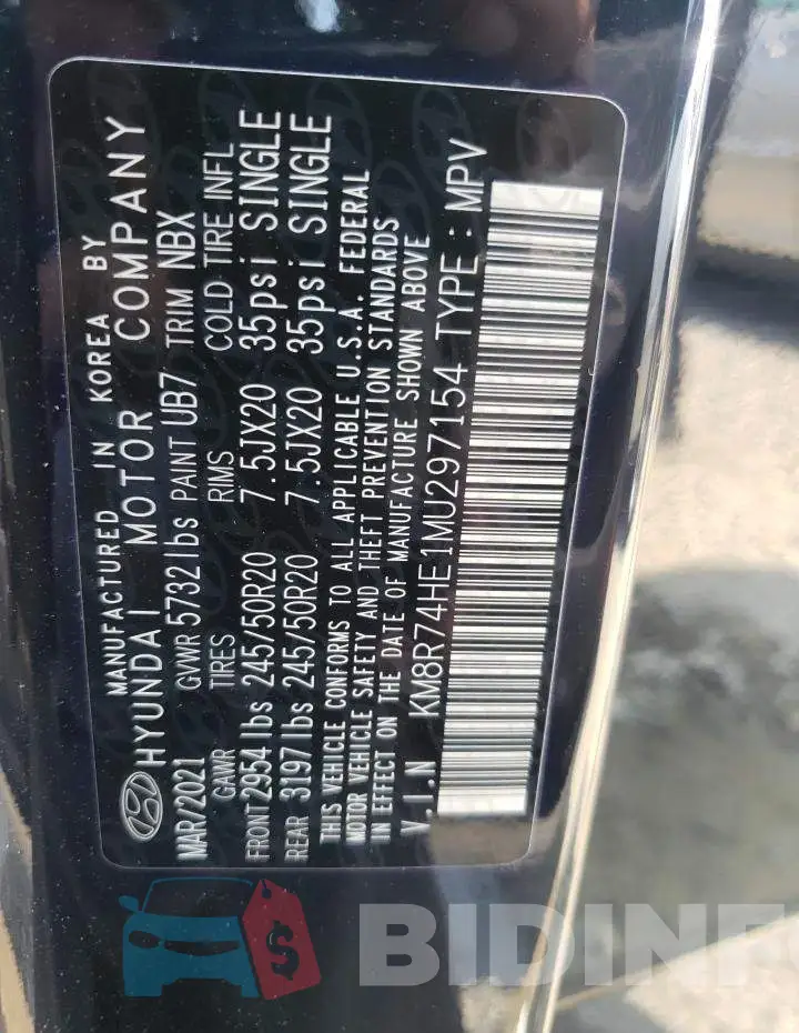 KM8R74HE1MU297154 Photo# 10