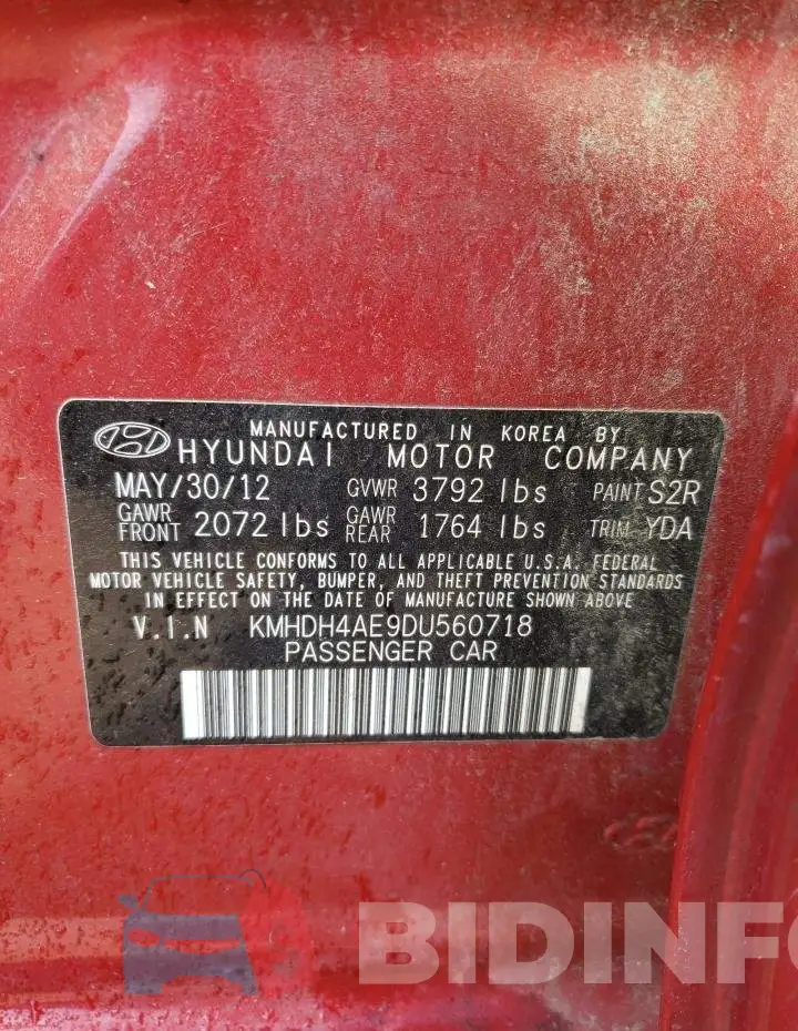 KMHDH4AE9DU560718 Photo# 12