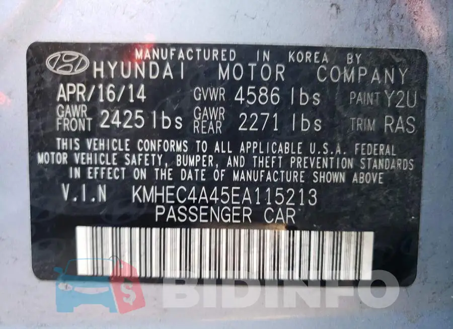 KMHEC4A45EA115213 Photo# 10