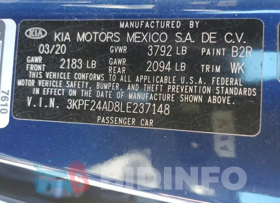 3KPF24AD8LE237148 Photo# 12