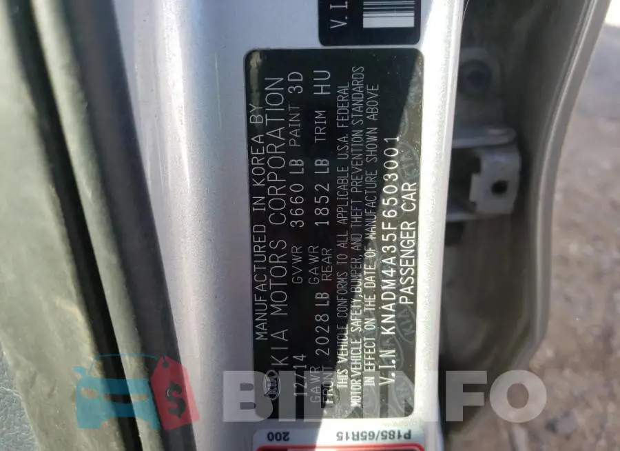 KNADM4A35F6503001 Photo# 10