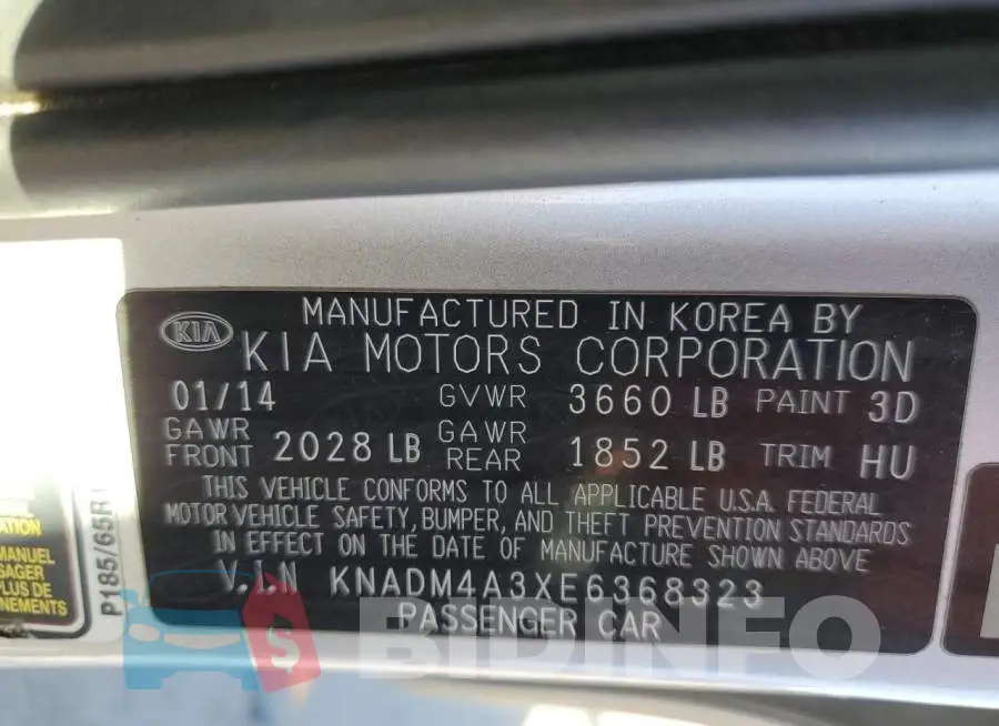 KNADM4A3XE6368323 Photo# 10