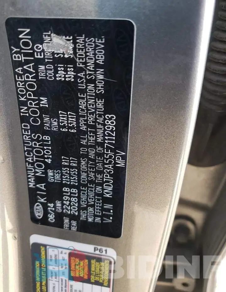 KNDJP3A55F7112983 Photo# 10