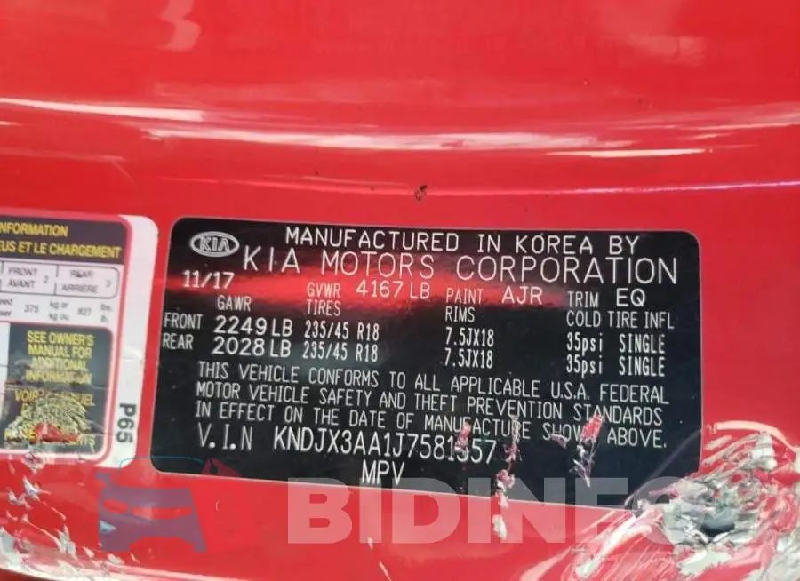 KNDJX3AA1J7581557 Photo# 10