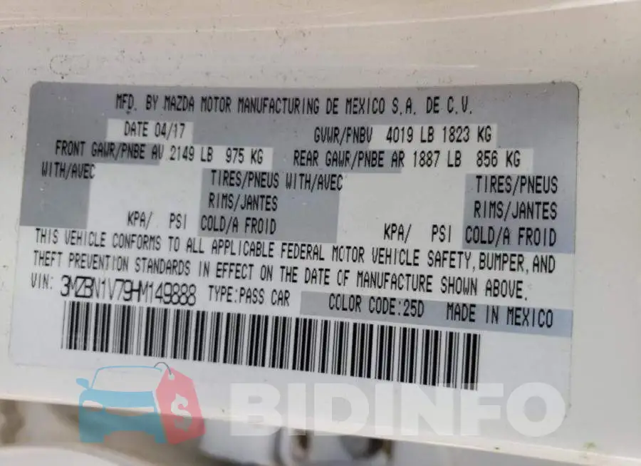 3MZBN1V79HM149888 Photo# 10