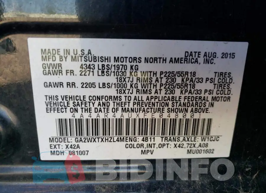 4A4AR4AUXFE048001 Photo# 10