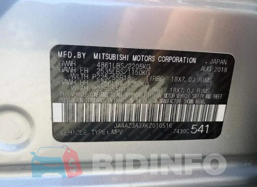 JA4AZ3A3XKZ010516 Photo# 10