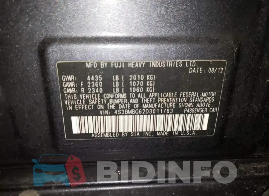 4S3BMBG62D3011783 Photo# 12
