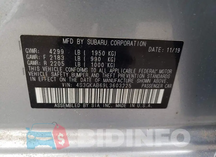 4S3GKAB69L3603225 Photo# 10