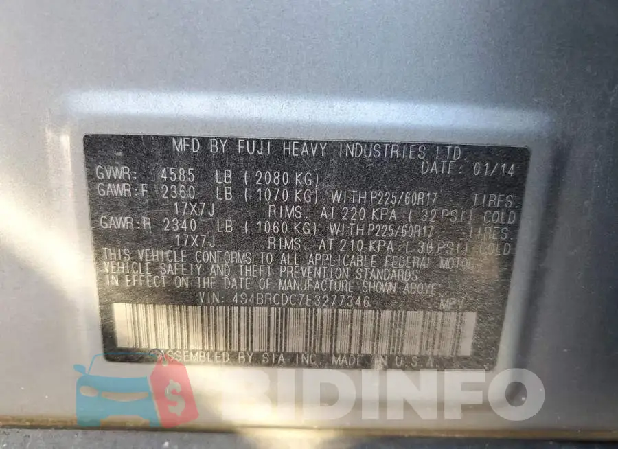 4S4BRCDC7E3277346 Photo# 10