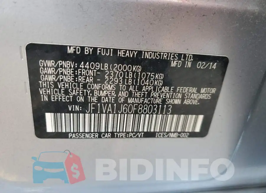 JF1VA1J60F8803113 Photo# 12