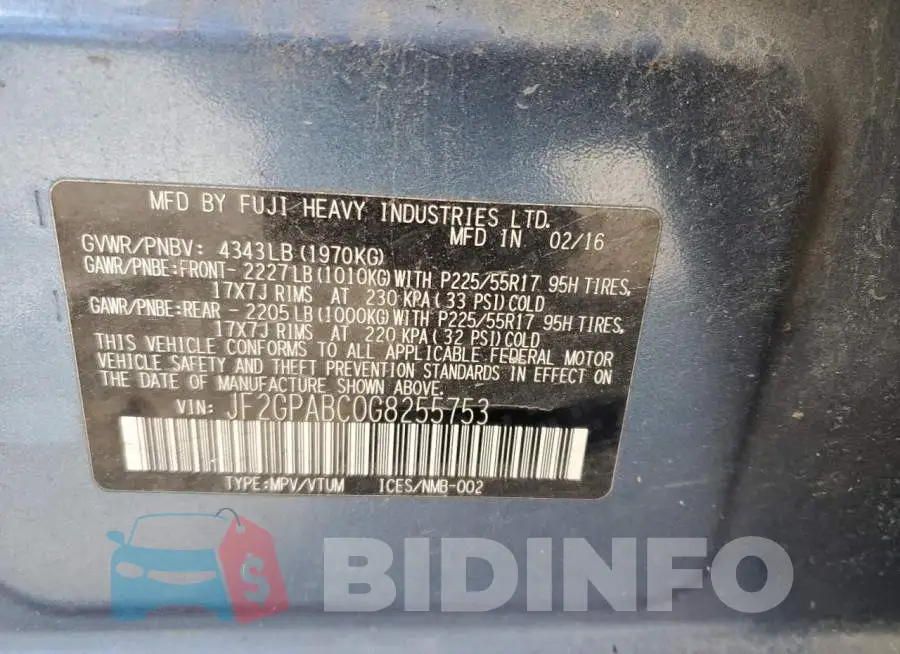 JF2GPABC0G8255753 Photo# 13