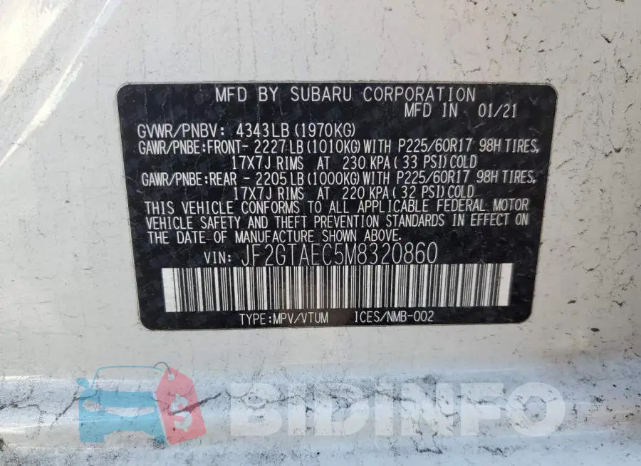 JF2GTAEC5M8320860 Photo# 12