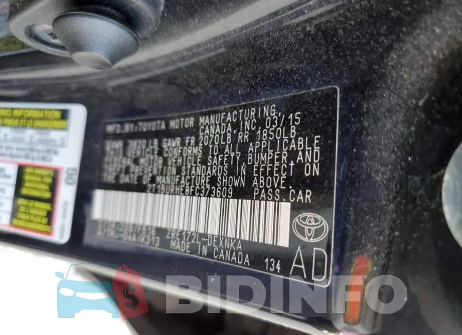 2T1BURHE8FC373609 Photo# 10