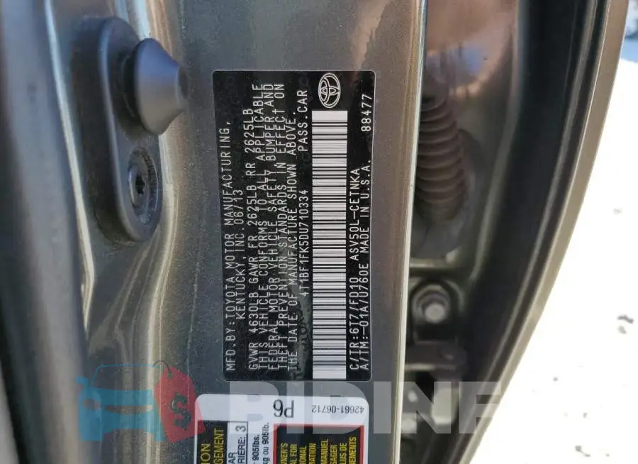 4T1BF1FK5DU710334 Photo# 13