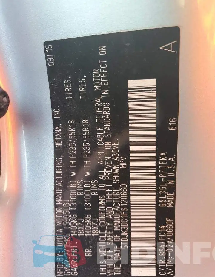 5TDJK3DC1FS120660 Photo# 13