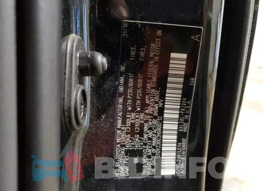 5TDYZ3DC2HS800712 Photo# 10