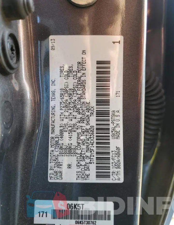 5TFDY5F14EX336028 Photo# 10