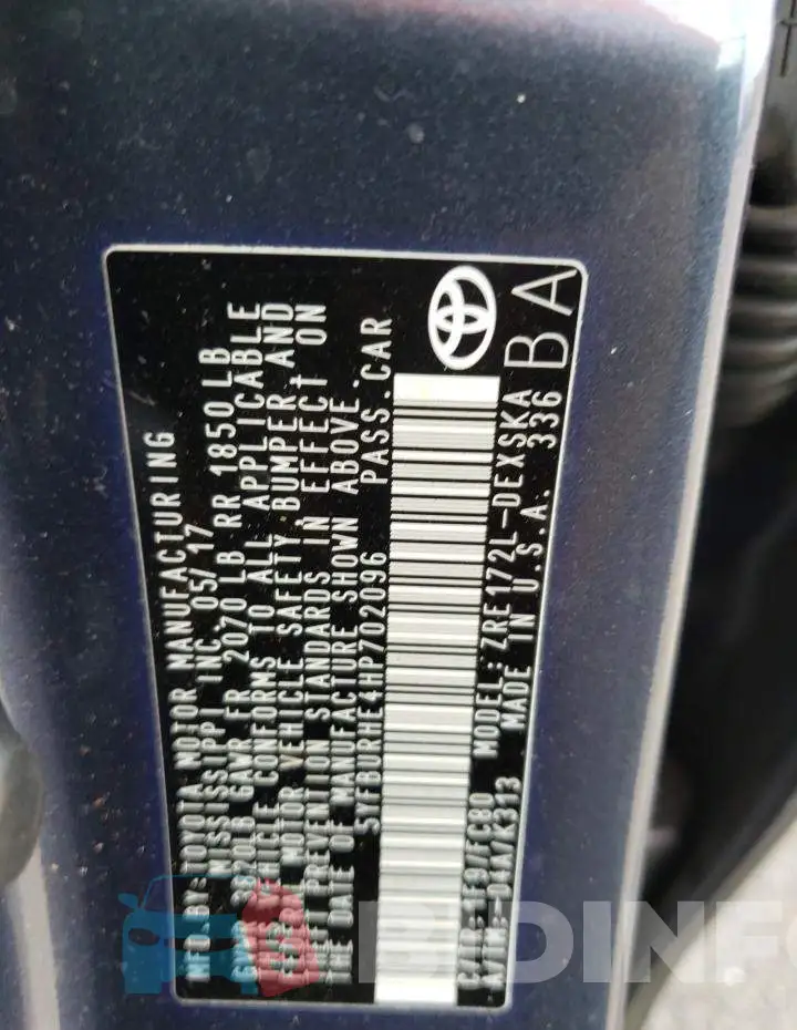5YFBURHE4HP702096 Photo# 10