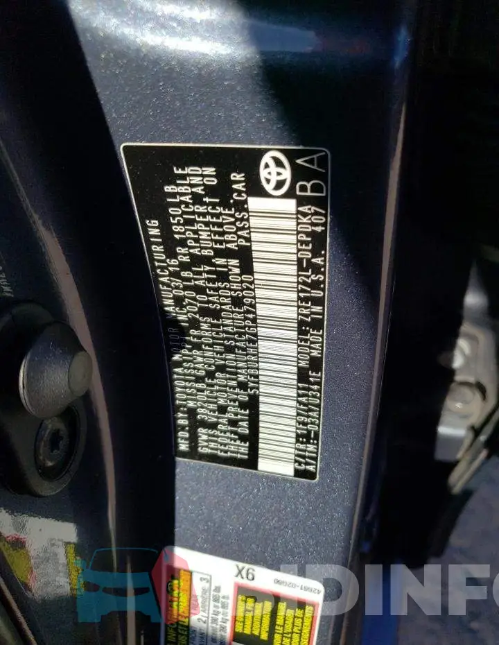 5YFBURHE7GP479020 Photo# 13