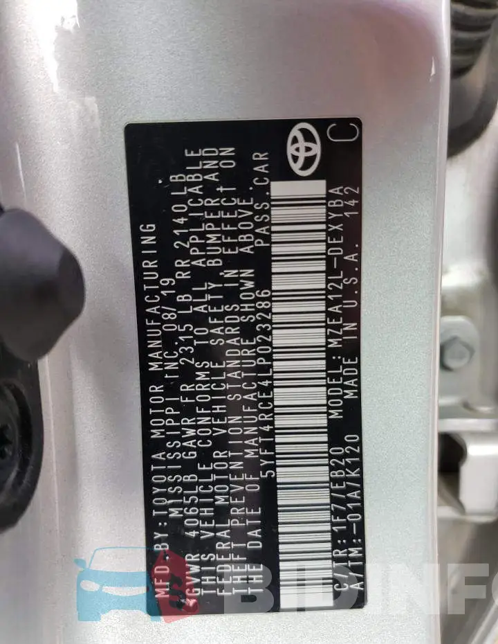 5YFT4RCE4LP023286 Photo# 10