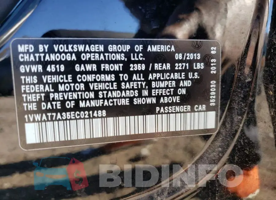1VWAT7A35EC021488 Photo# 12
