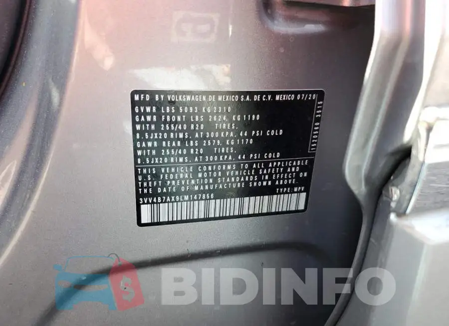 3VV4B7AX9LM147856 Photo# 10